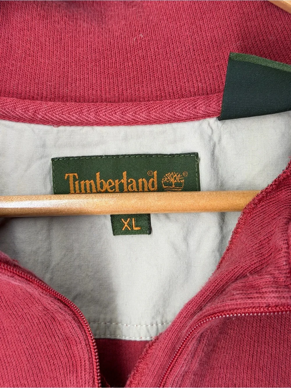 Vintage Y2K ‘03 Timberland Quarter Zip Sweatshirt Cotton Outdoor Hiking Gorpcore